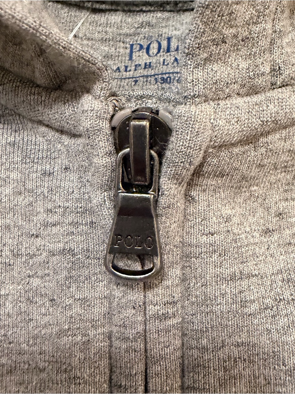 Polo by Ralph Lauren Boys' Light Gray Zip Hoodie with Embroidered Pony Size 7 - Picture 10 of 10